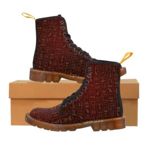 Egyptian Hieroglyph Men's Canvas Boots