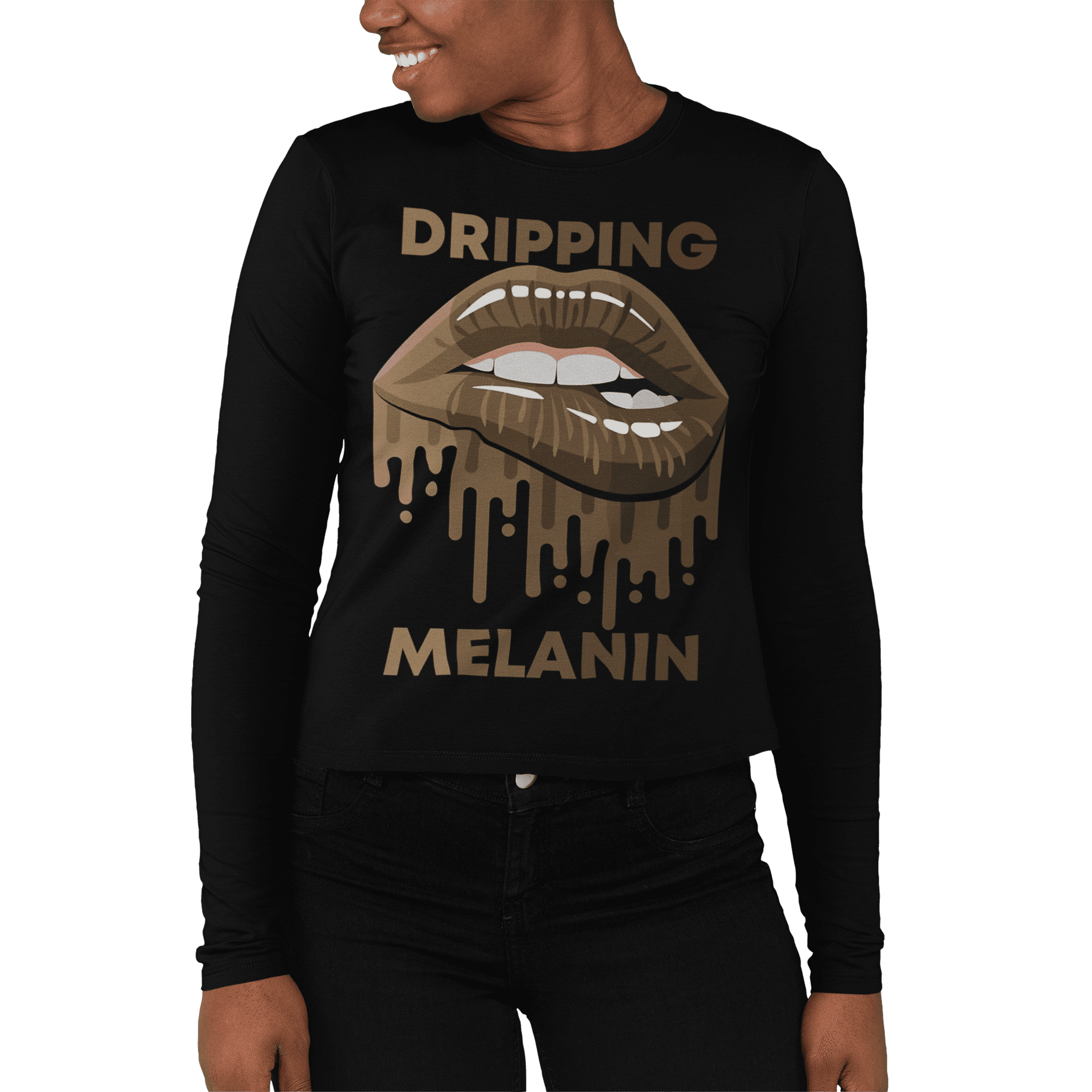 Download Dripping Melanin Unisex Jersey Long Sleeve Tee | B1Clothing