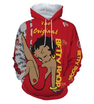 Betty Boop Women's All Over Print Hoodie with Pockets