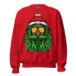 Rasta Claus Black Santa Crewneck Sweatshirt